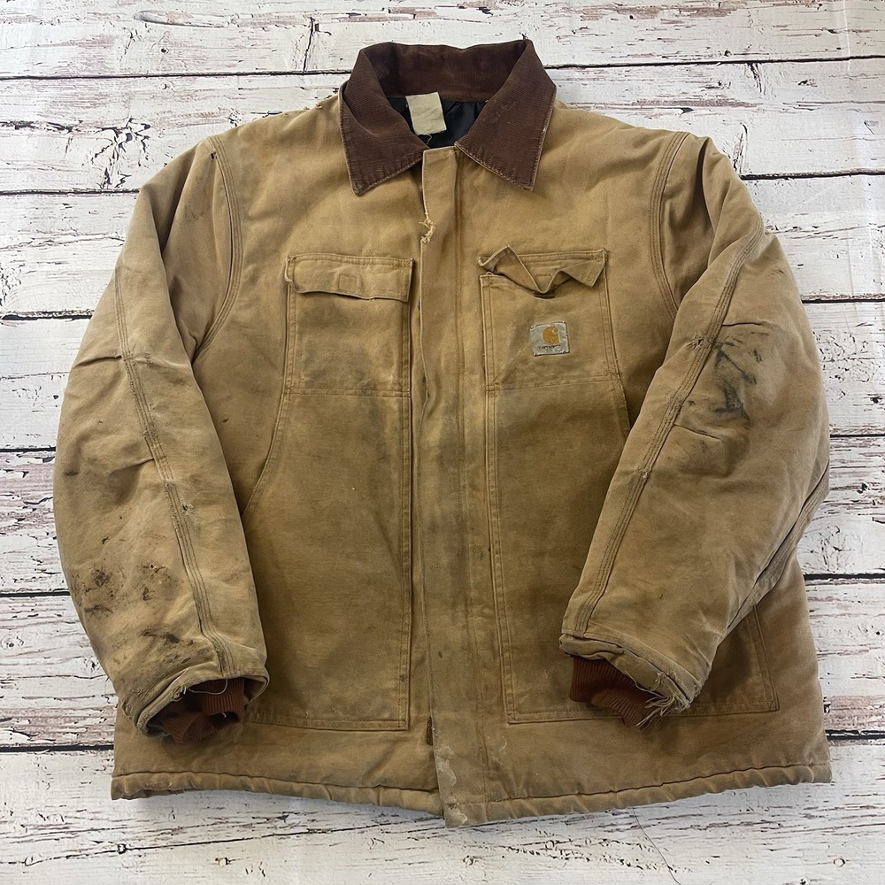 Vintage Carhartt Duck‎ Quilted Lined Rancher Coat Jacket USA Union Made Size 56